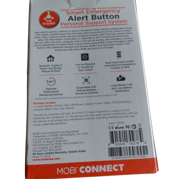 MOBI Smart Emergency Alert Button Personal Support System 70278 - Picture 3 of 4